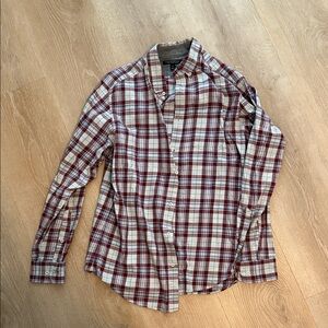 Banana Republic Red and White Plaid Casual Shirt